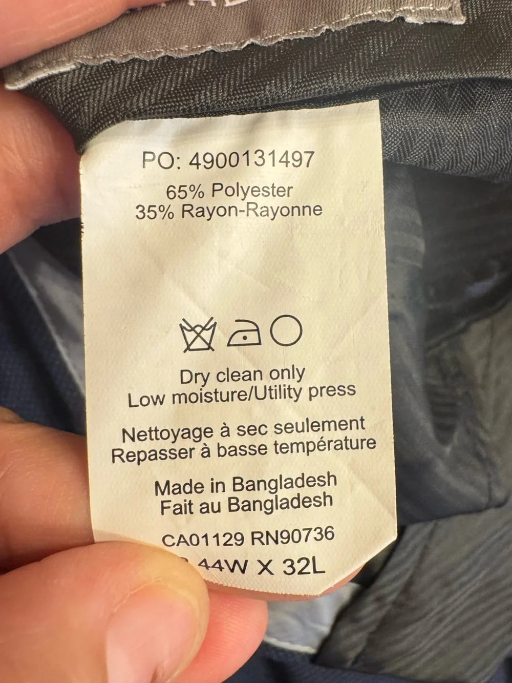 Van Heusen Pants Mens 44x32 Dress Suit Separates Manvell Polyester Blend NEW